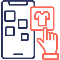 Online Shopping line color icon