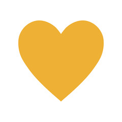 Simple yellow heart icon representing love or health. Vector