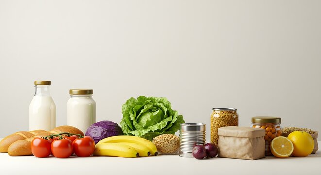 Healthy Eating Habits Fresh Produce, Dairy, and Pantry Staples for a Balanced Diet
