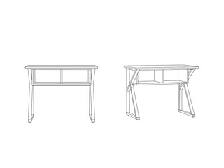 School desk and a chair line icon . Class desk for students having lessons in school.Vector outline illustration.street bench vector icons for web design isolated on white background.