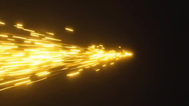 The motion trajectory of golden light particles shuttles