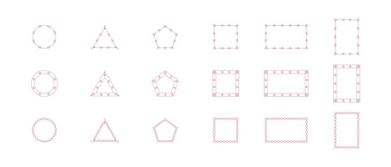 Modern Geometric Frame Set Isolated on White Background, Vector Illustration