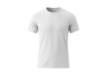 White t-shirt mockup on white background for fashion, apparel, and design presentation