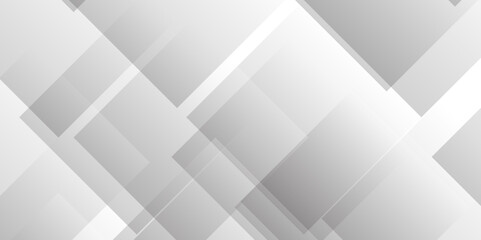 Obraz premium Abstract minimal geometric white and gray light background design. white transparent material in triangle diamond and squares shapes in random geometric pattern.