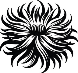 Sea anemone silhouette symbol