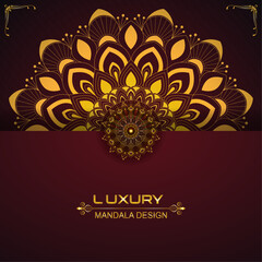 Golden Glowing Floral Mandala Design – Detailed Vector for Wall Art, Decorative Poster, Tattoo, Fabric Print, Invitation, Mug, Background, Digital Illustration, Ornament, Card