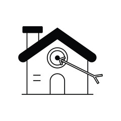 target glyph outline icon with white background vector stock illustration