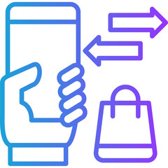 Pay Button line gradient icon