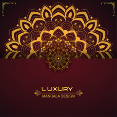 Elegant Golden Glowing Floral Mandala Vector for Digital Art,  Wall Decor, Coloring Book, Poster, Fabric Pattern, Invitation, Mug Design, Scrapbook, Ornament, Greeting and Invitation Card