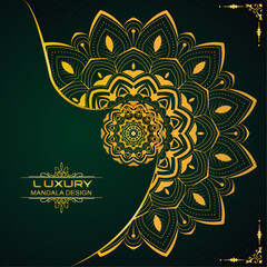 Glowing Floral Mandala with Curved Lines – Vector Design for Wall Art, Greeting, Poster, Digital Background, Ornament, Fabric Print, Cover, Decor, Invitation, Card with Dark Green Color