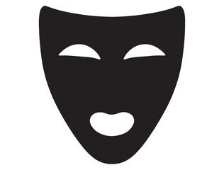 DRAMA MASK SILHOUETTE WHITE BACKGROUND