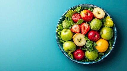 Vibrant Fruit Salad in a Bowl - Healthy Eating Concept