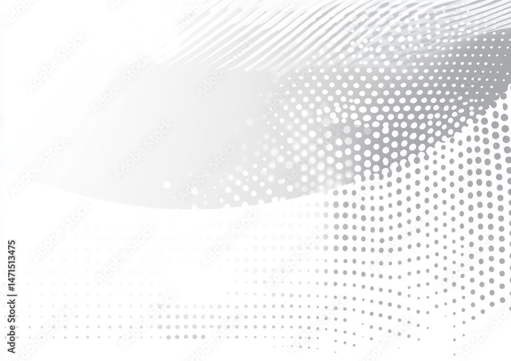 Poster abstract grayscale wave pattern with halftone dots