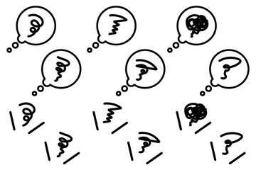 手書き風モヤモヤ吹き出しセット

