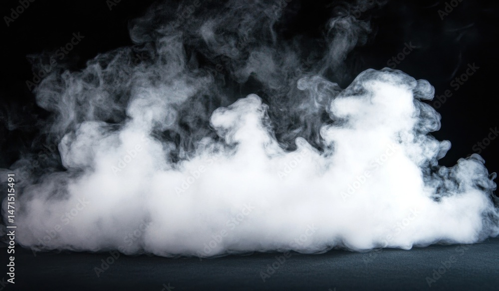 Leinwandbilder dense white fog or smoke billowing against a stark black background, creating a dramatic and atmosph
