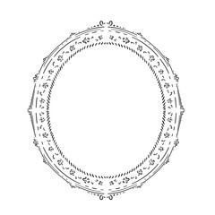 round frame with floral ornament