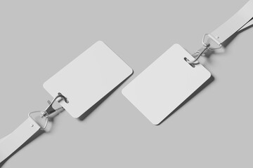 Id card mockup blank on gray background