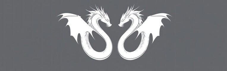 Two Dragons Facing Each Other