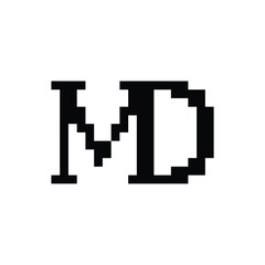 Fototapeta premium MD monogram logo design letter text name symbol monochrome logotype alphabet character simple logo