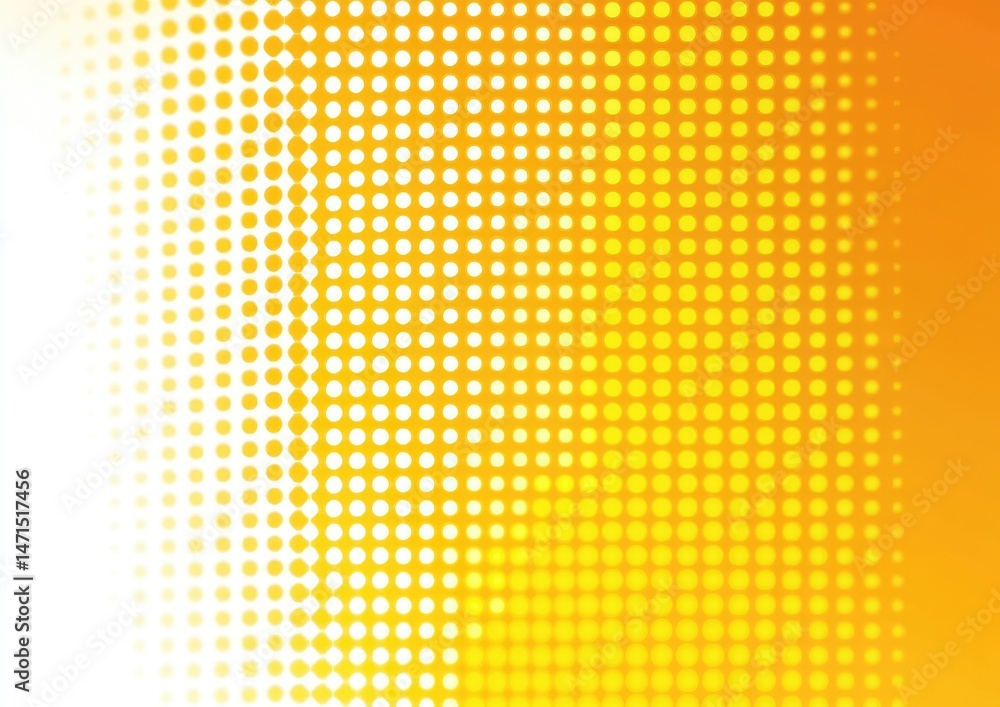 Poster abstract halftone pattern transitioning from white to vibrant yellow