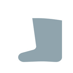 Illustration of a single grey boot with a rounded toe and a straight top on a white background view