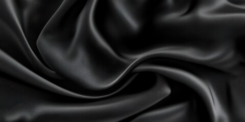 Obraz premium Dramatic folds of dark gray silk fabric, showcasing its luxurious texture and subtle sheen. Perfect for elegant design projects or fashion backgrounds. : Generative AI