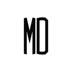 MD monogram logo design letter text name symbol monochrome logotype alphabet character simple logo
