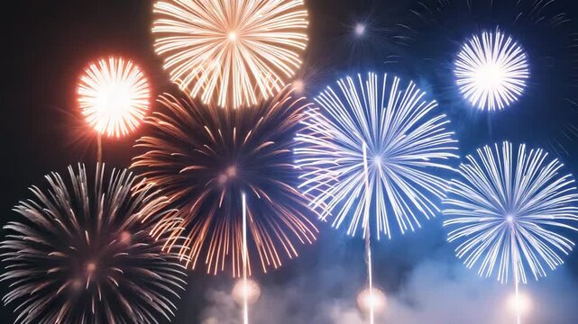Colorful abstract firework background featuring free space for text