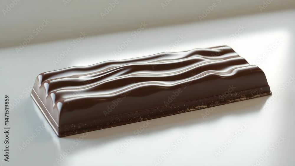 Poster a sumptuous chocolate bar is placed on an immaculate surface, assuring a delightful indulgence for t
