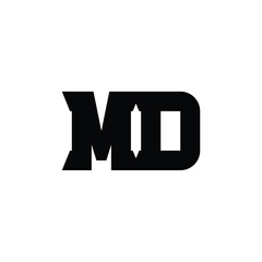 MD monogram logo design letter text name symbol monochrome logotype alphabet character simple logo