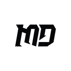 MD monogram logo design letter text name symbol monochrome logotype alphabet character simple logo