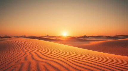 Naklejka premium Desert Sunset Over the Sand Dunes