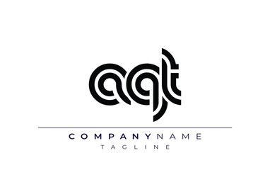 AQT Creative Unique Modern Letter Logo Design. Stylized logo featuring a unique letter design, presenting abstract minimalist aesthetics and modern appeal.