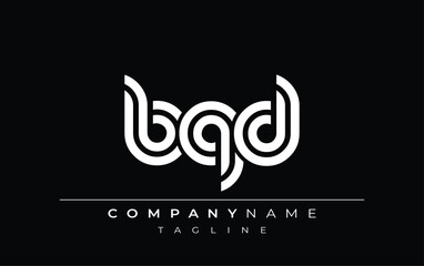 BQD Creative Unique Modern Letter Logo Design. Stylized logo featuring a unique letter design, presenting abstract minimalist aesthetics and modern appeal.