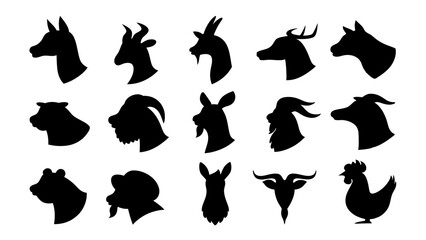 Farm animal head set.