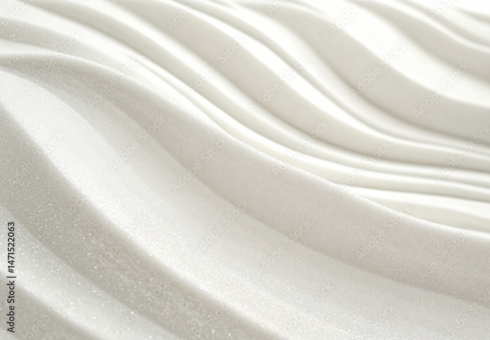 Aufkleber Abstract image of elegant, flowing white fabric with subtle glitter texture, creating a luxurious and soft visual effect, ideal for backgrounds or design elements. : Generative AI