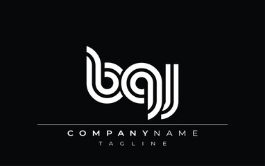 BQJ Creative Unique Modern Letter Logo Design. Stylized logo featuring a unique letter design, presenting abstract minimalist aesthetics and modern appeal.