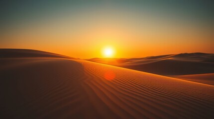 Desert Sunset: Golden Dunes at Dusk