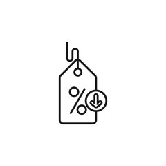 Discount Tag Icon: Percentage Sign with Down Arrow