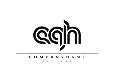 EQH Creative Unique Modern Letter Logo Design. Stylized logo featuring a unique letter design, presenting abstract minimalist aesthetics and modern appeal.