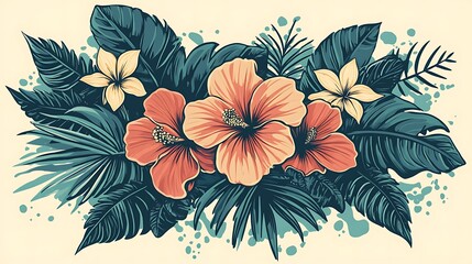 Tropical Hibiscus Floral Arrangement. (4)