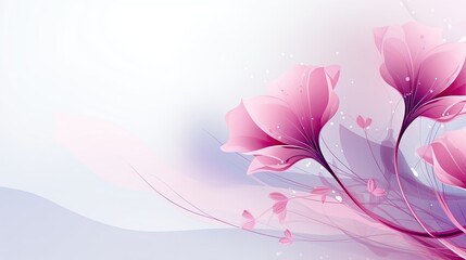 Fototapeta premium Delicate magenta floral elements intertwining to form a visually stunning and elegant composition, evoking a sense of natural beauty and grace, and inviting the viewer to appreciate the delicate and e
