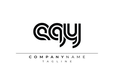 EQY Creative Unique Modern Letter Logo Design. Stylized logo featuring a unique letter design, presenting abstract minimalist aesthetics and modern appeal.