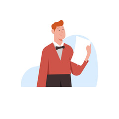 man holding a blank sign