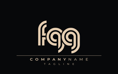 FQG Creative Unique Modern Letter Logo Design. Stylized logo featuring a unique letter design, presenting abstract minimalist aesthetics and modern appeal.