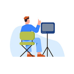 flat illustration of director