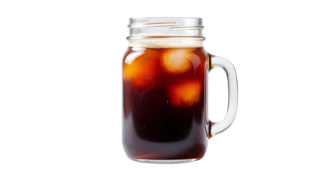 Iced Coffee on Transparent Background for Beverage Ads and Cafe Menus