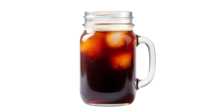 Iced Coffee on Transparent Background for Beverage Ads and Cafe Menus