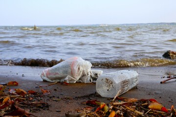 霞ヶ浦に不法投棄されたゴミ