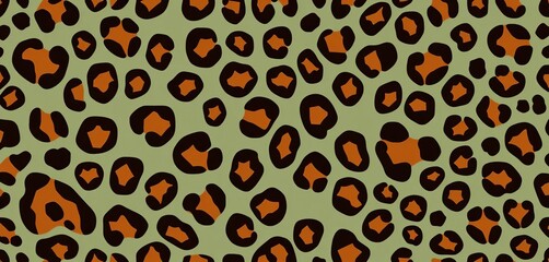 Seamless animal print pattern featuring leopard, cheetah, and jaguar spots, abstract, fabric